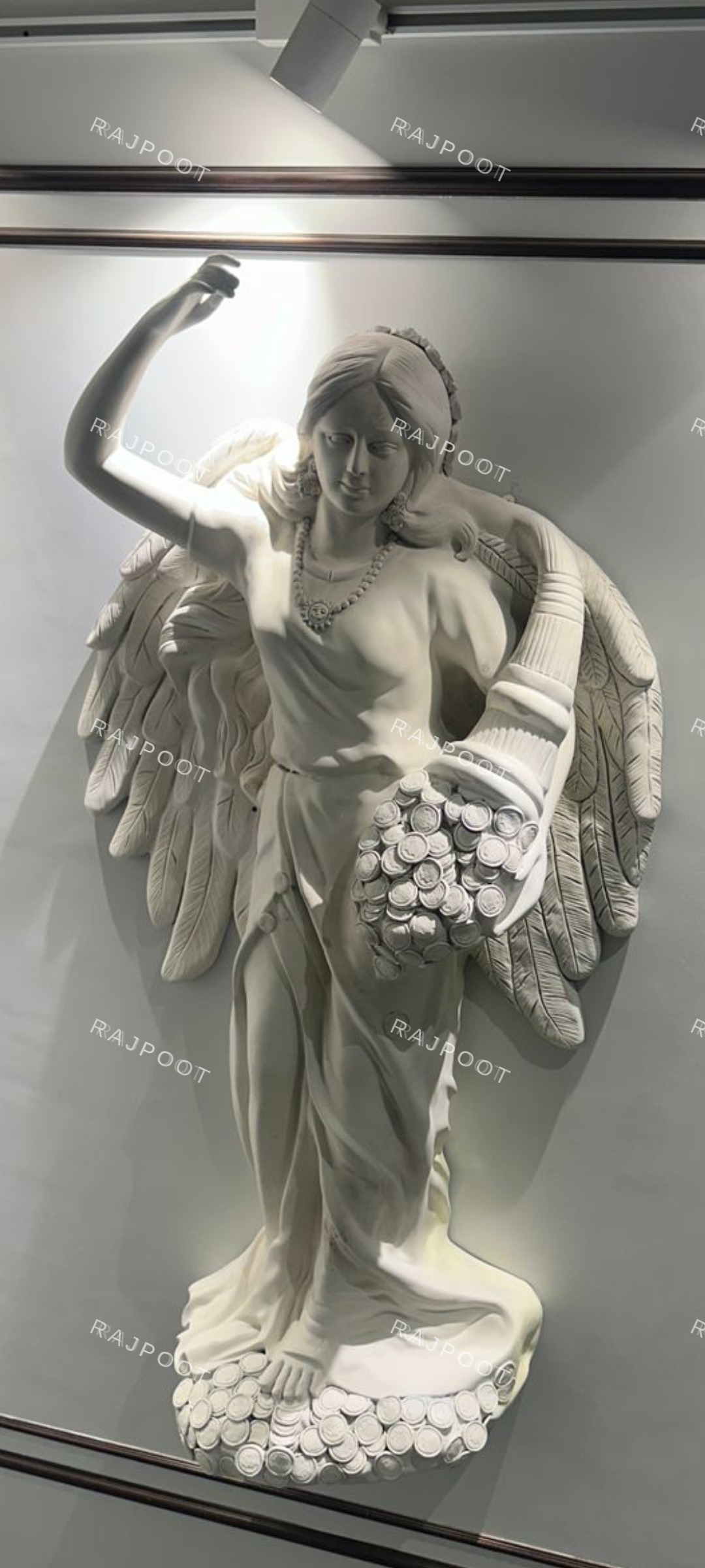 Angel Cornucopia Fiberglass Wall Decor
