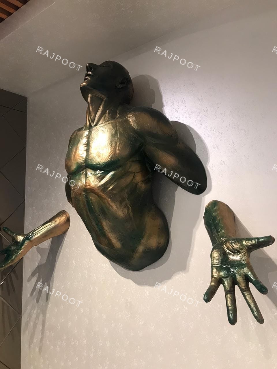 Bronze Torso Fiberglass Wall Decor