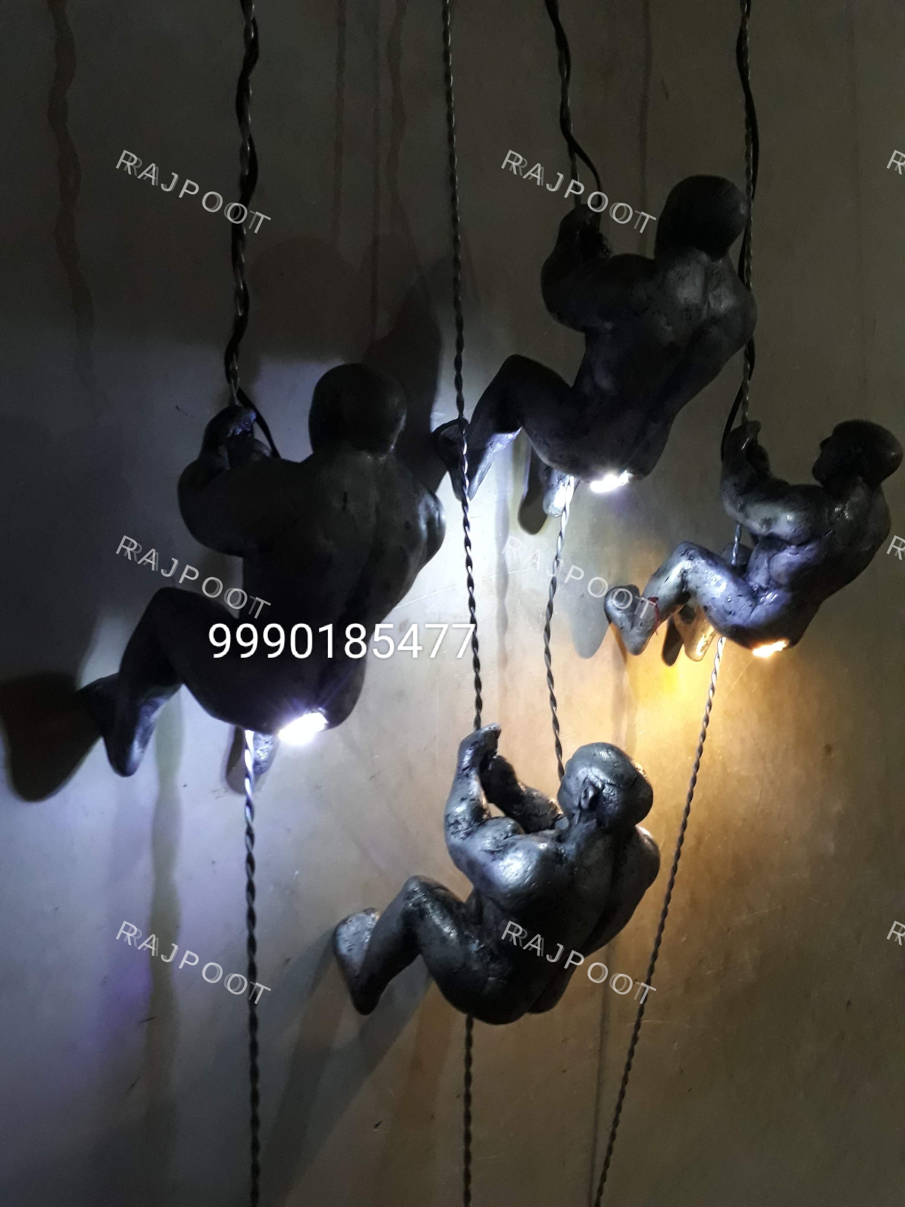 Climbing Men Fiberglass Wall Light Set