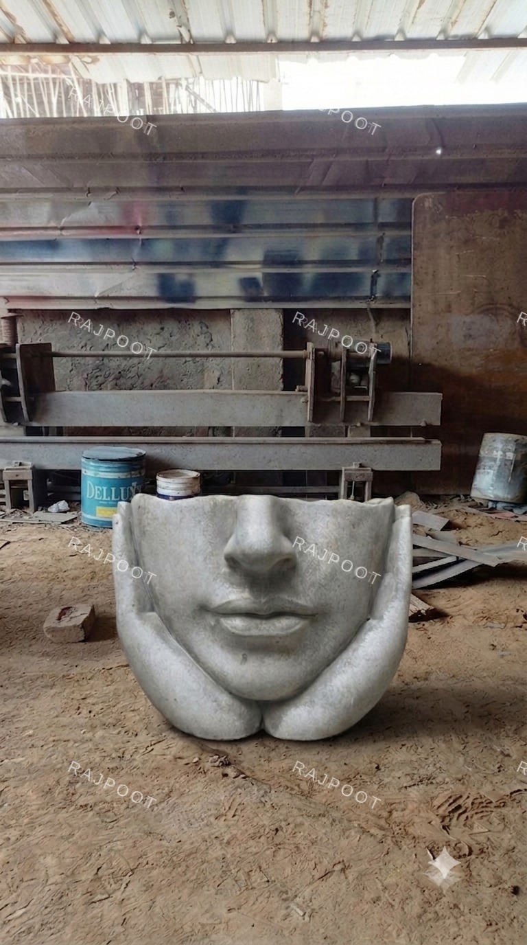 Face In Hands Planter Floor Decor