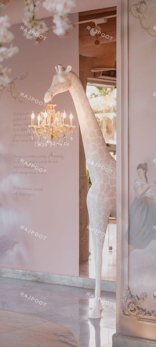 Giraffe Fiberglass Floor Decor
