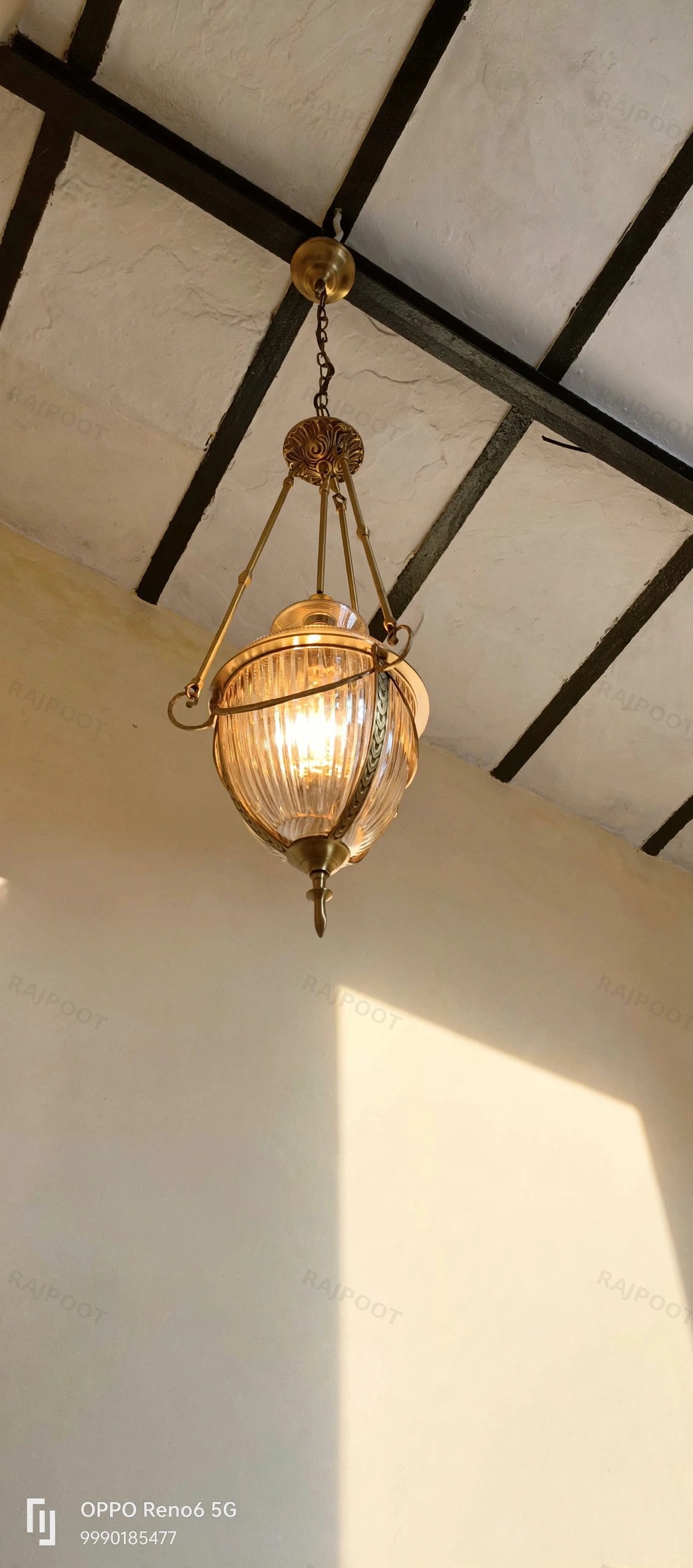 Glass & Brass Hanging Light