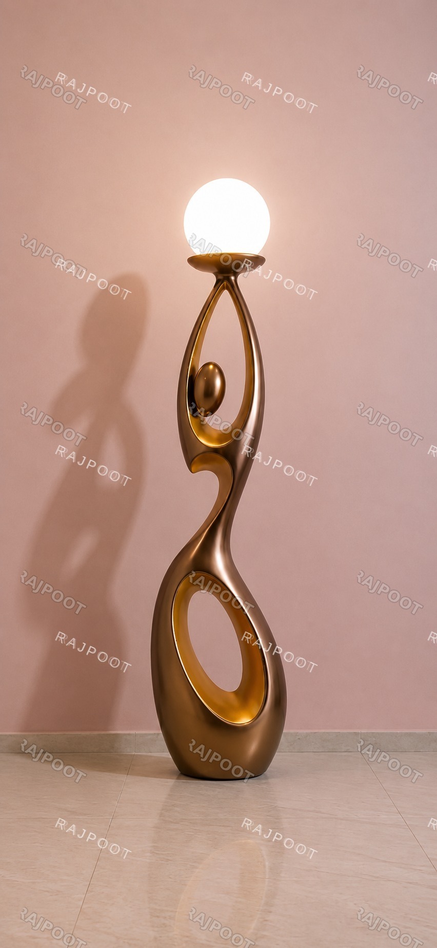 Golden Loop Dancer Fiberglass Floor Lamp