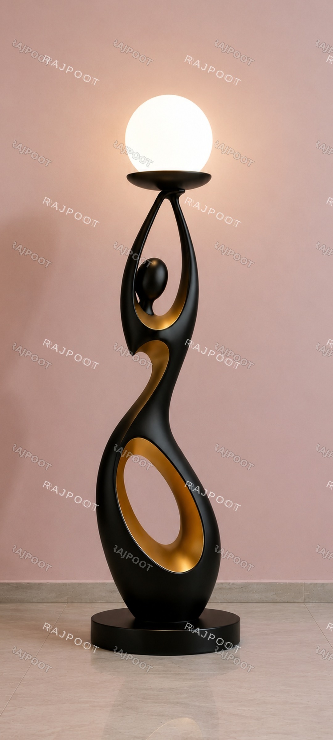 Golden Ring Dancer Fiberglass Floor Lamp