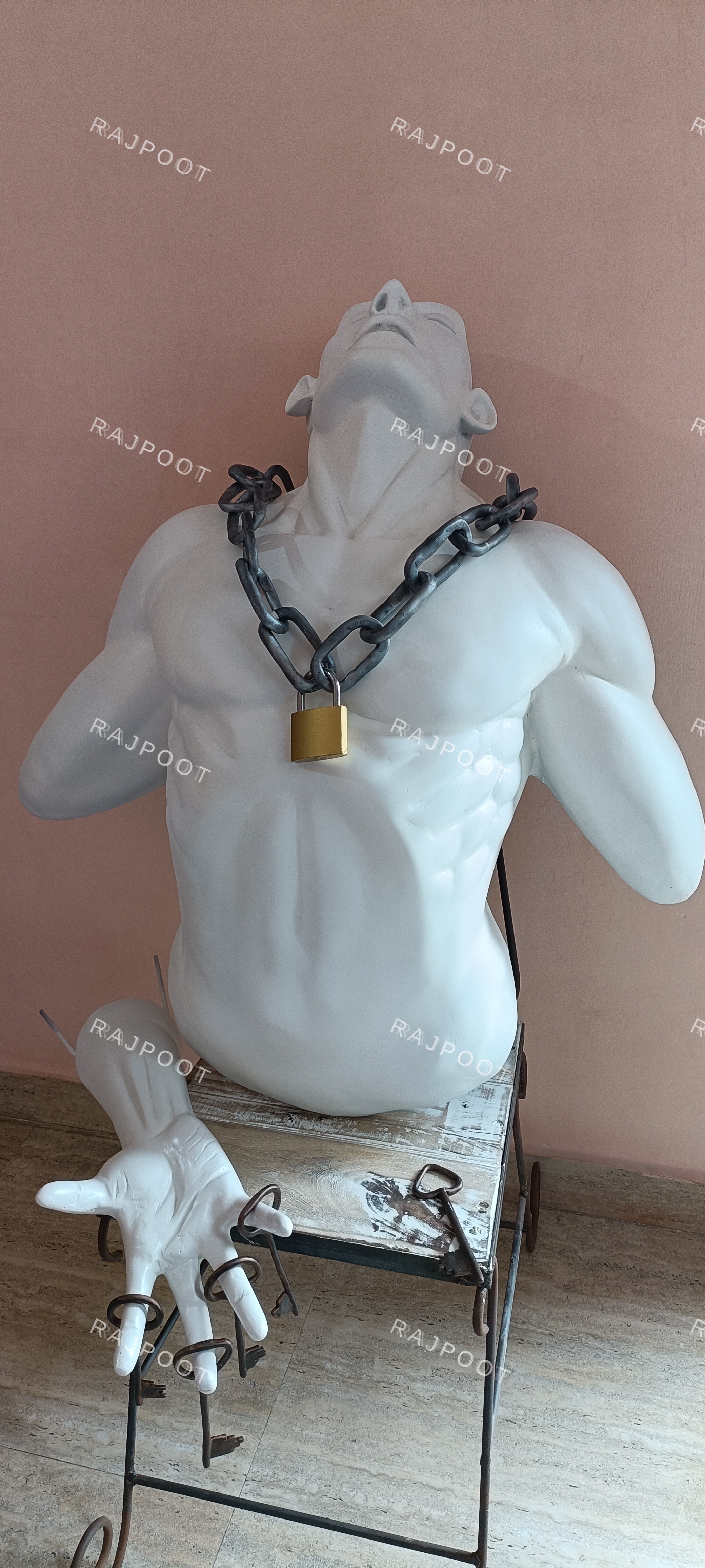 Chained Torso Fiberglass Wall Decor
