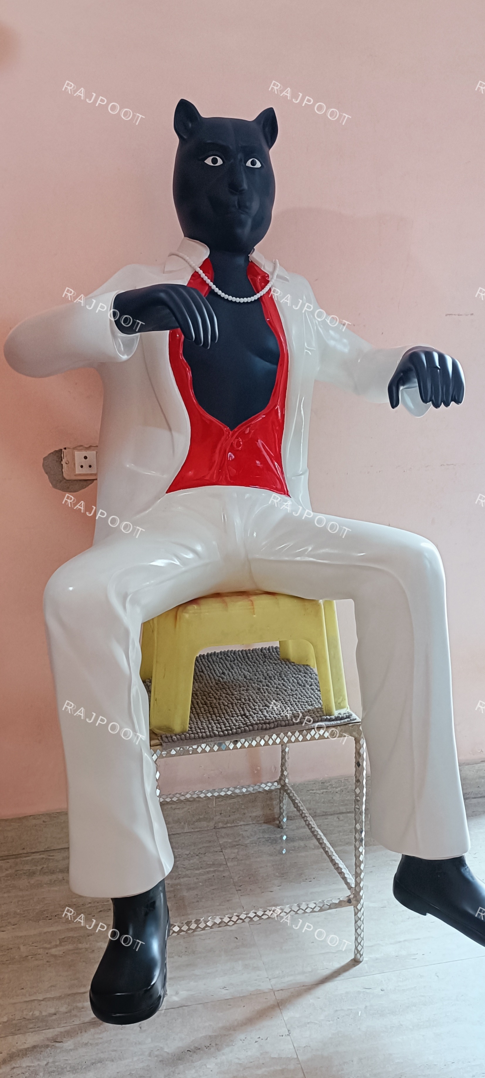 Panther Man Fiberglass Sculpture