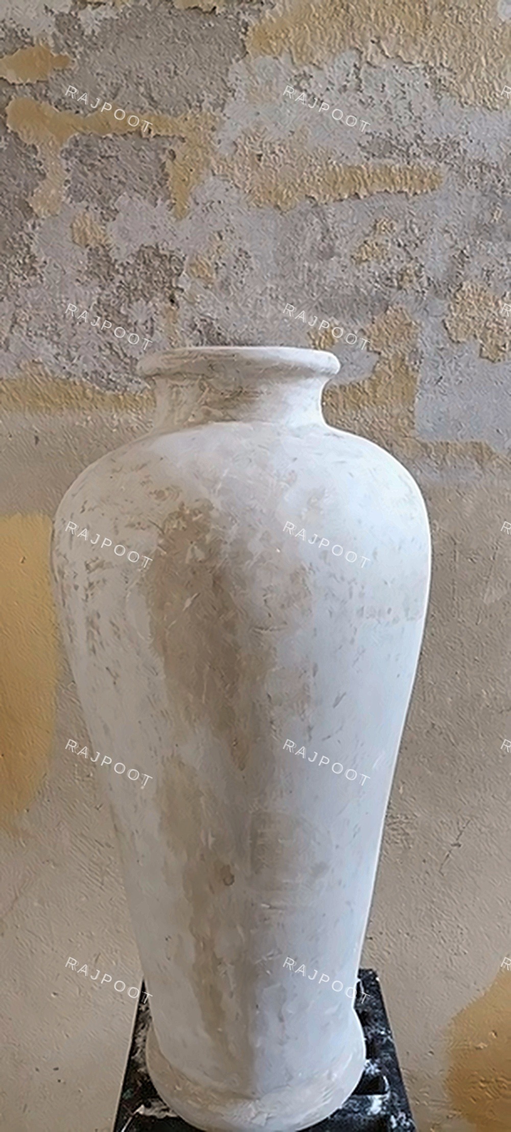 Plaster Finish Fiberglass Vase Urn