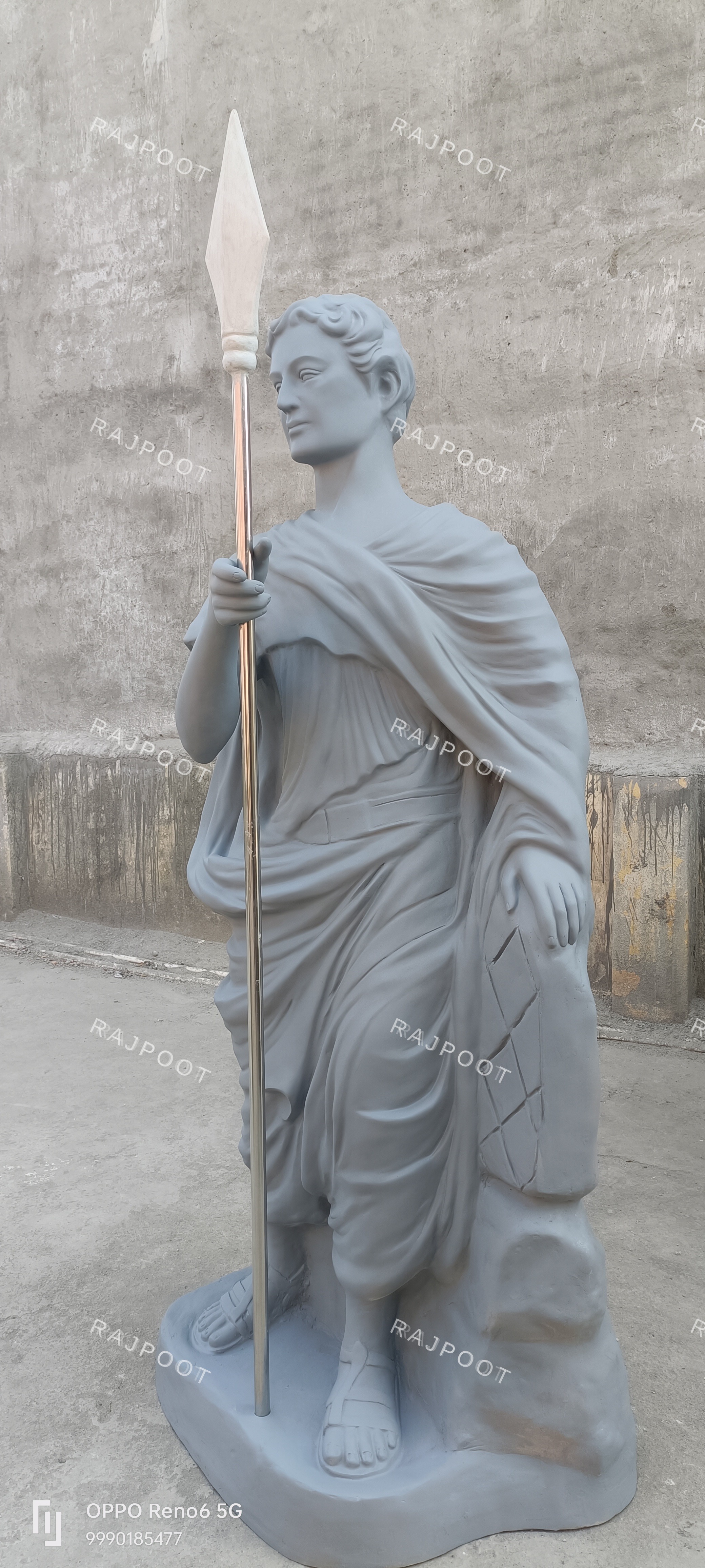 Roman Style Spear Statue Floor Decor