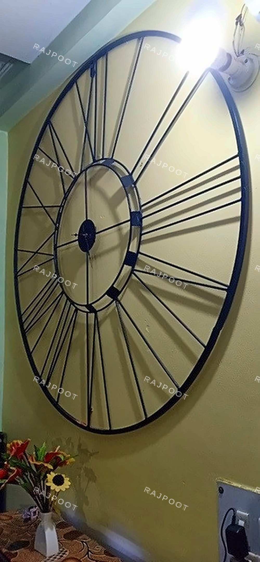 Large Roman Numeral Spoke Wall Clock