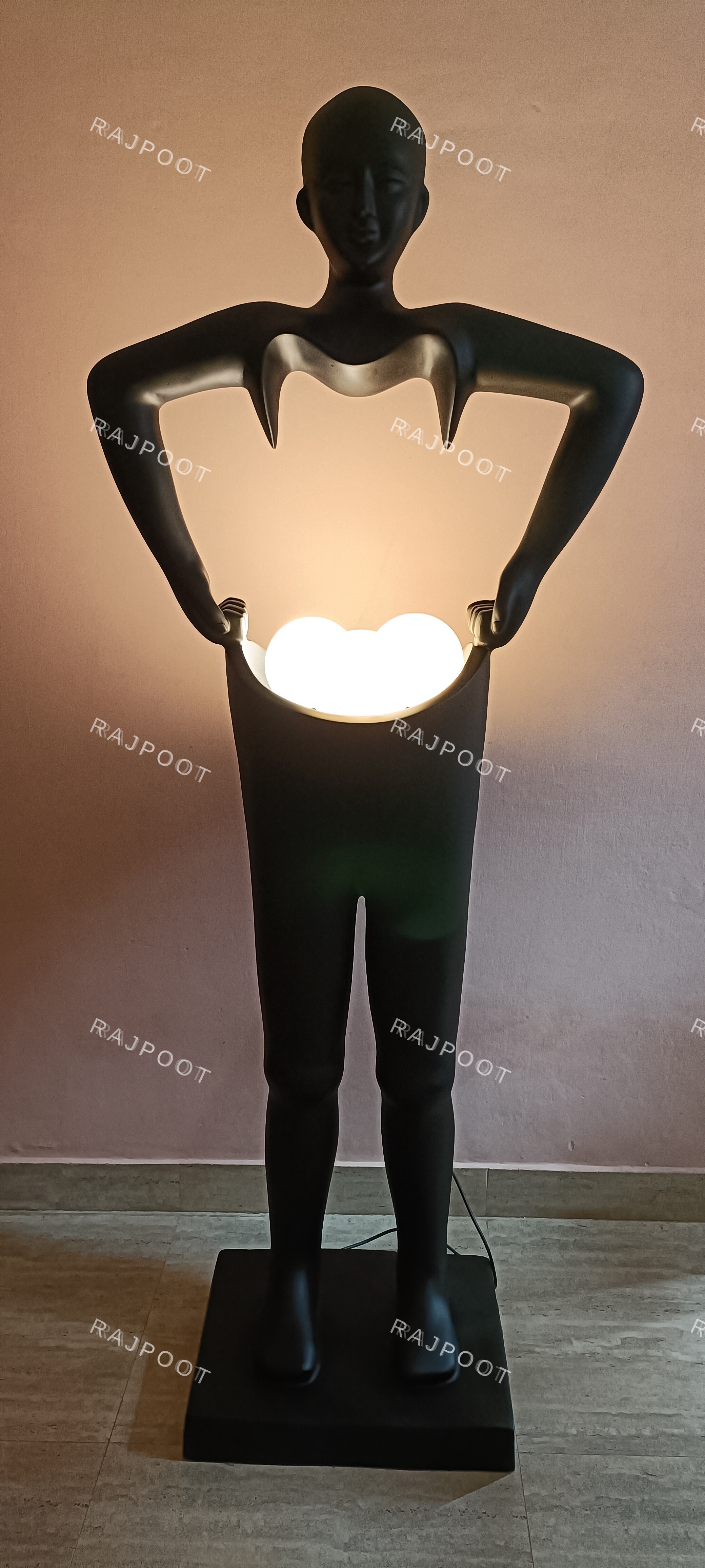 Winged Figure Fiberglass Floor Lamp